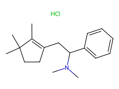 Benzenemethanamine, N,N-dimethyl-alpha-((2,3,3-trimethyl-1-cyclopenten-1-yl)methyl)-, hydrochloride structure