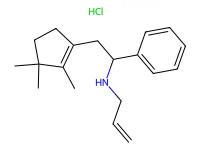 Benzenemethanamine, N-2-propenyl-alpha-((2,3,3-trimethyl-1-cyclopenten-1-yl)methyl)-, hydrochloride structure