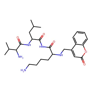 Valyl-leucyl-lysyl-4-aminomethylcoumarin structure