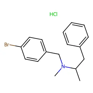 Phenethylamine, N-(p-bromobenzyl)-N,alpha-dimethyl-, hydrochloride, (+)- structure