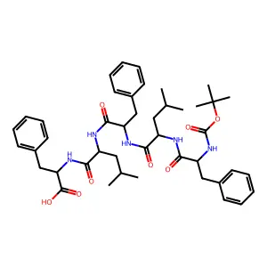 tert-Butyloxycarbonyl-phenylalanyl-leucyl-phenylalanyl-leucyl-phenylalanyl-OH structure