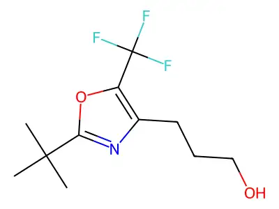 3-[2-(tert-Butyl)-5-(trifluoromethyl)-1,3-oxazol-4-yl]propan-1-ol structure