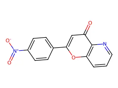4H-Pyrano(3,2-b)pyridin-4-one, 2-(4-nitrophenyl)- structure