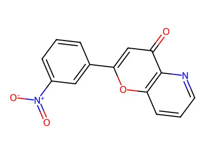 4H-Pyrano(3,2-b)pyridin-4-one, 2-(3-nitrophenyl)- structure