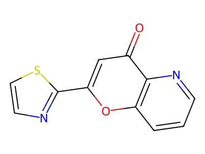 4H-Pyrano(3,2-b)pyridin-4-one, 2-(2-thiazolyl)- structure