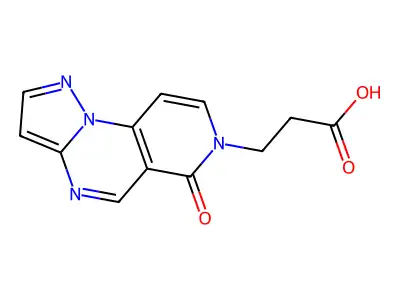 3-(6-oxopyrazolo[1,5-a]pyrido[3,4-e]pyrimidin-7(6H)-yl)propanoic acid structure