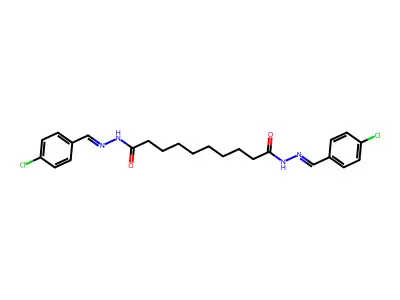 N,N'-bis[(4-chlorophenyl)methylideneamino]decanediamide structure