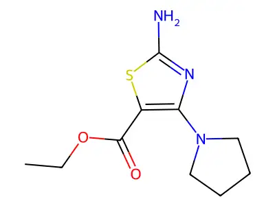 Ethyl 2-imino-4-(1-pyrrolidinyl)-2,3-dihydro-1,3-thiazole-5-carboxylate structure