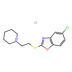 Benzoxazole, 5-chloro-2-((2-piperidinoethyl)thio)-, monohydrochloride structure