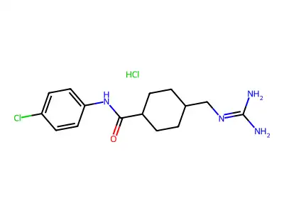 Cyclohexanecarboxamide, 4-(((aminoiminomethyl)amino)methyl)-N-(4-chlorophenyl)-, monohydrochloride, trans- structure