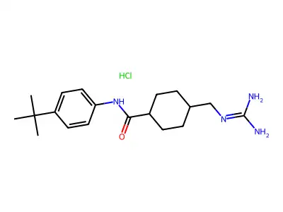 Cyclohexanecarboxamide, 4-(((aminoiminomethyl)amino)methyl)-N-(4-(1,1-dimethylethyl)phenyl)-,monohydrochloride, trans- structure
