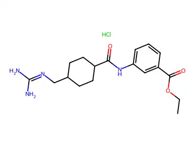 Benzoic acid, 3-(((4-(((aminoiminomethyl)amino)methyl)cyclohexyl)carbonyl)amino)-, ethyl ester, monohydrochloride, trans- structure