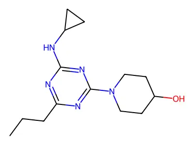 4-Piperidinol, 1-(4-(cyclopropylamino)-6-propyl-1,3,5-triazin-2-yl)- structure