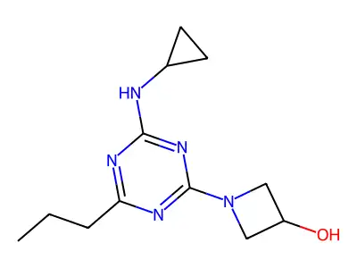 3-Azetidinol, 1-(4-(cyclopropylamino)-6-propyl-1,3,5-triazin-2-yl)- structure