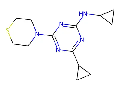 1,3,5-Triazin-2-amine, N,4-dicyclopropyl-6-(4-thiomorpholinyl)- structure