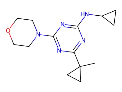 1,3,5-Triazin-2-amine, N-cyclopropyl-4-(1-methylcyclopropyl)-6-(4-morpholinyl)- structure