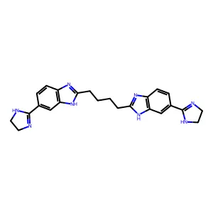 1,4-Bis(5-(2-imidazolinyl)-2-benzimidazolyl)butane structure