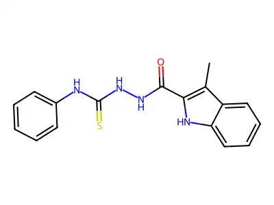 1H-Indole-2-carboxylic acid, 3-methyl-, 2-((phenylamino)thioxomethyl)hydrazide structure