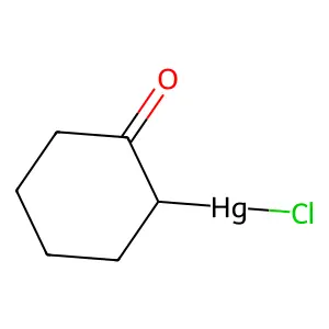 Chloro-(2-oxocyclohexyl)mercury structure