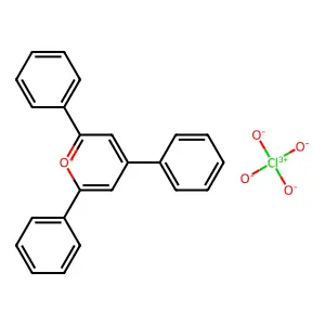 Pyrylium, 2,4,6-triphenyl-, perchlorate (1:1) structure