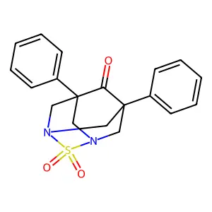 2-Thia-1,3-diazatricyclo(3.3.1.1(sup 3,7))decan-6-one, 5,7-diphenyl-, 2,2-dioxide structure