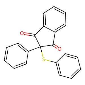 2-Phenyl-2-phenylsulfanylindene-1,3-dione structure