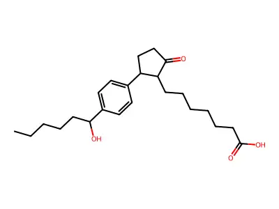 7-[(1R,2S)-2-[4-(1-hydroxyhexyl)phenyl]-5-oxocyclopentyl]heptanoic acid structure