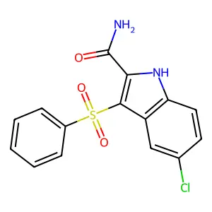 3-Benzenesulfonyl-5-chloroindole-2-carboxamide structure