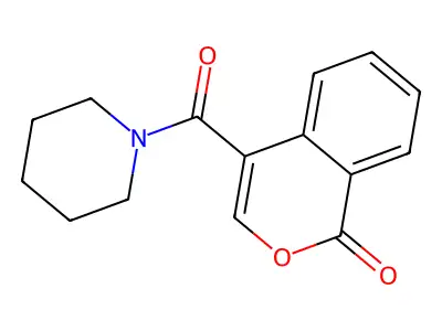 Piperidine, 1-((1-oxo-1H-2-benzopyran-4-yl)carbonyl)- structure