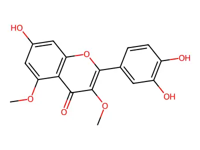 2-(3,4-Dihydroxyphenyl)-7-hydroxy-3,5-dimethoxy-4H-1-benzopyran-4-one structure