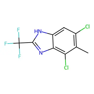 4,6-dichloro-5-methyl-2-(trifluoromethyl)-1H-benzimidazole structure