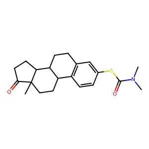 S-[17-oxoestra-1,3,5(10)-trien-3-yl] dimethylcarbamothioate structure
