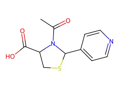 3-Acetyl-2-(pyridin-4-yl)-1,3-thiazolidine-4-carboxylic acid structure