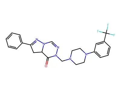 Pyrazolo(1,5-d)(1,2,4)triazin-4(5H)-one, 3,3a-dihydro-2-phenyl-5-((4-(3-(trifluoromethyl)phenyl)-1-piperazinyl)methyl)- structure
