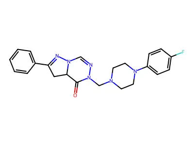 Pyrazolo(1,5-d)(1,2,4)triazin-4(5H)-one, 3,3a-dihydro-5-((4-(4-fluorophenyl)-1-piperazinyl)methyl)-2-phenyl- structure