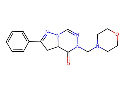 3,3a-Dihydro-5-(4-morpholinylmethyl)-2-phenylpyrazolo(1,5-d)(1,2,4)triazin-4(5H)-one structure