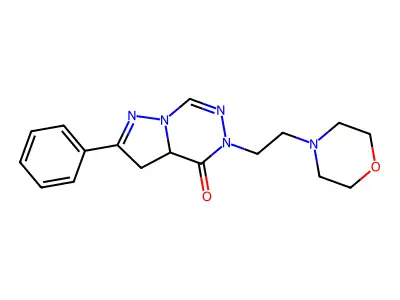 2-Phenyl-3,3a-dihydro-4-oxo-5-((2-morpholin-1-yl)ethyl)pyrazolo(1,5-d)(1,2,4)triazine structure
