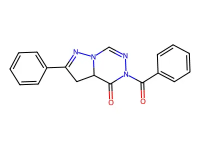 Pyrazolo(1,5-d)(1,2,4)triazin-4(5H)-one, 3,3a-dihydro-5-benzoyl-2-phenyl- structure