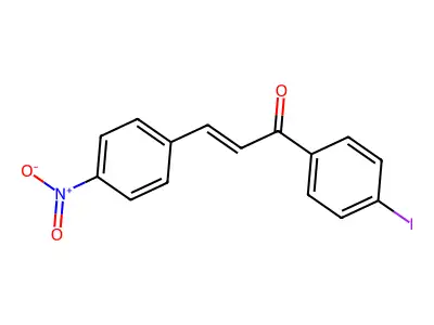(E)-1-(4-iodophenyl)-3-(4-nitrophenyl)prop-2-en-1-one structure