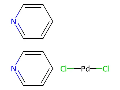 trans-Dichlorodipyridinepalladium(II) structure