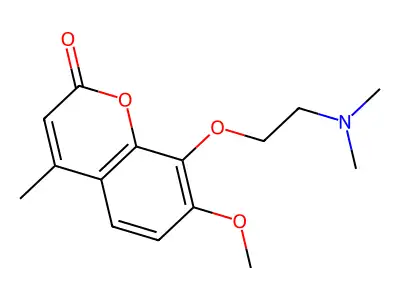 2H-1-Benzopyran-2-one, 8-(2-(dimethylamino)ethoxy)-7-methoxy-4-methyl- structure