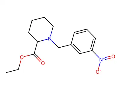 Ethyl 1-[(3-nitrophenyl)methyl]piperidine-2-carboxylate structure