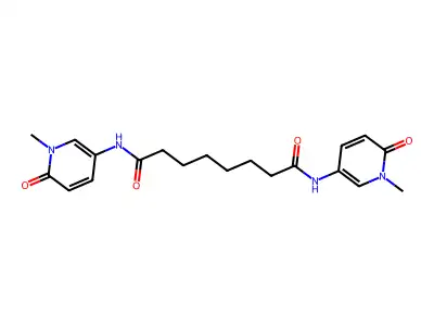 N,N'-bis(5-(1-methyl-2-pyridonyl))-1,6-hexamethylenedicarboxamide structure
