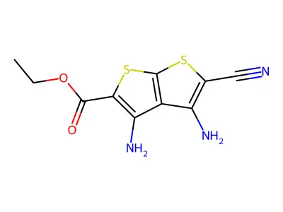 5-Cyano-3,4-diaminothieno[2,3-b]thiophene-2-carboxylic acid ethyl ester structure