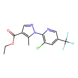 ethyl 1-[3-chloro-5-(trifluoromethyl)-2-pyridinyl]-5-methyl-1H-pyrazole-4-carboxylate structure