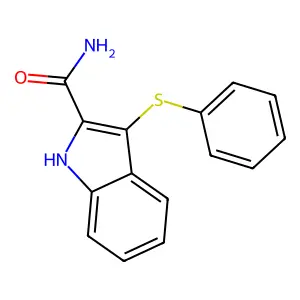 3-(苯硫基)-1H-吲哚-2-甲酰胺 structure