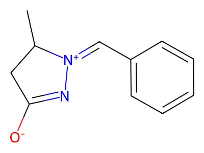 2-Benzylidene-3-methyl-3,4-dihydropyrazol-2-ium-5-olate structure