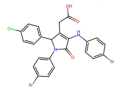 1H-Pyrrole-3-acetic acid, 2,5-dihydro-4-((4-bromophenyl)amino)-1-(4-bromophenyl)-2-(4-chlorophenyl)-5-oxo- structure