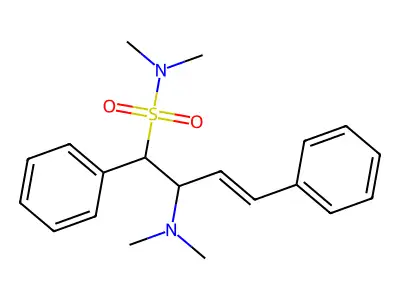 2-(dimethylamino)-N,N-dimethyl-1,4-diphenylbut-3-ene-1-sulfonamide structure