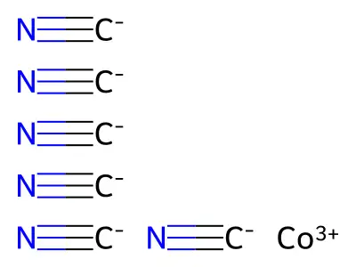 Cobaltate(3-), hexakis(cyano-kappaC)-, (OC-6-11)- structure
